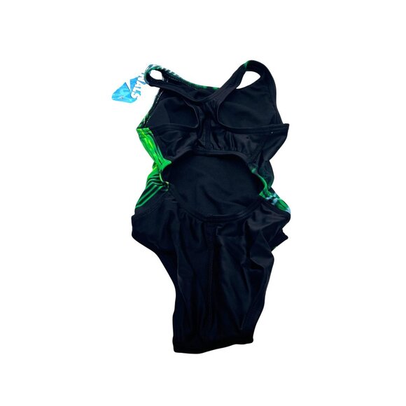 The Finals Girl’s Pipeline Super V-Back Swimsuit, Green/Black, Sz. 20 - Picture 8 of 10